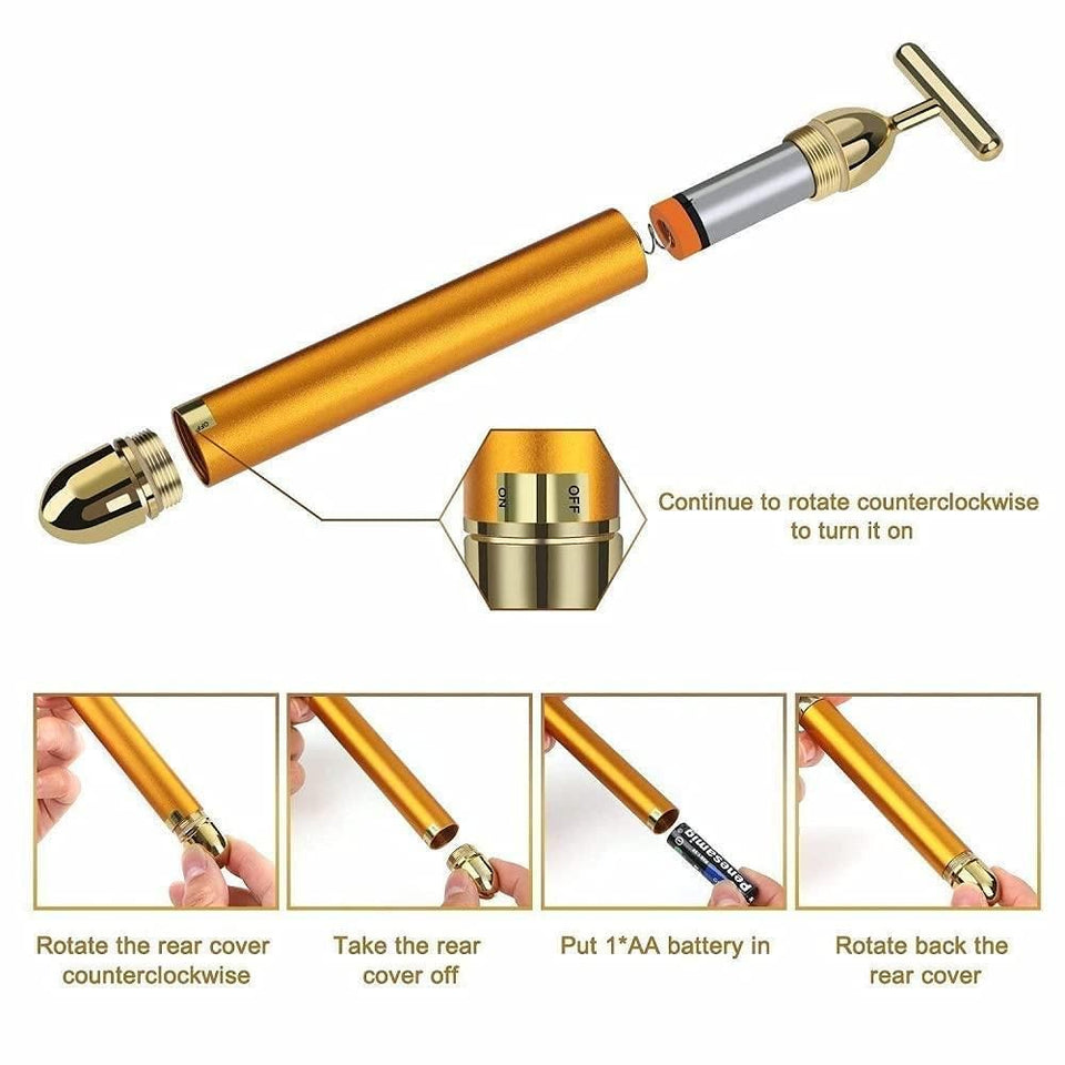 24K Gold Energy Facial Massager