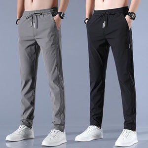 Men's Sports Regular Fit Lycra Track Pant Combo - Black + Grey